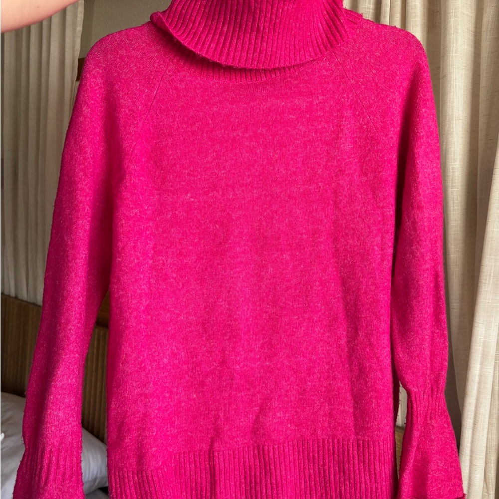 LOFT Women's Pink Turtleneck Sweater